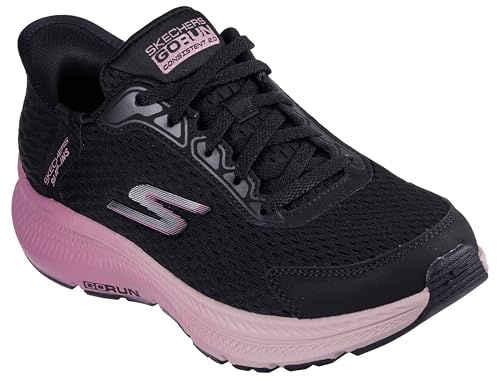 Skechers Dam GO Run CONSISTENT 2.0 Endure Slip-On, Svart textil mauve-trim, 37 EU