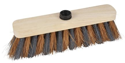 Homéa, Tête de Balai Bois Zèbre Fibres de Coco+PVC 29 cm Usage Extérieur, Zebra Wood