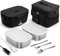 STN Fiambrera Electrica Set 80W con 2 recipientes de acero inoxidable de 1,5L,Bolsas Isotérmicas,Juego de Cubiertos Grande para 12V/24V/220V