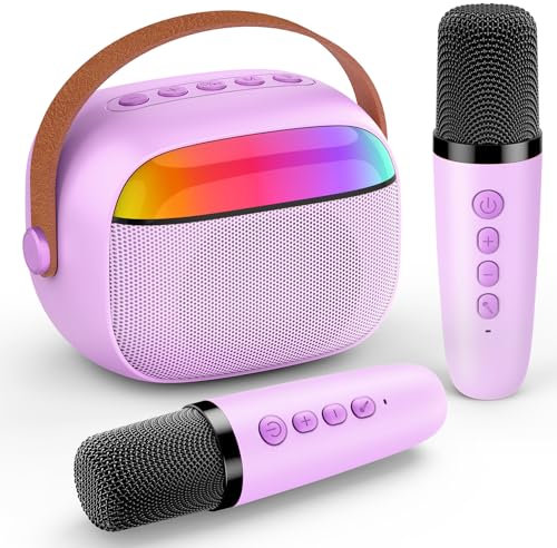Gralal Karaoke Machine 2 Microphones, Girls Birthday Presents 3-12 Year Old Girl Gifts Kids Toys for 3-11 Year Olds Girls Microphone for Kids Girls Toys Age 4-12 Easter Gifts for Kids