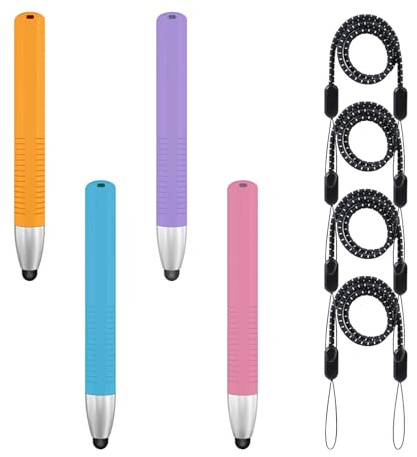 Kinder Tablet Eingabestift, Tablet Stift, Handy Stift, Gummi Touchscreen Stift mit Ersatzspitzen Handschrift Malstift, Kugelschreiber mit Touchpen, für Handys Tablets Kinder Smartwatch (4)