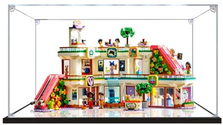Figuren-Displaybox für LE-GO für 42604 Heartllake City Einkaufszentrum, Acryl, staubdicht, transparent, benutzerdefinierte Vitrine (kein Modell) (Spiegel + 2 mm)