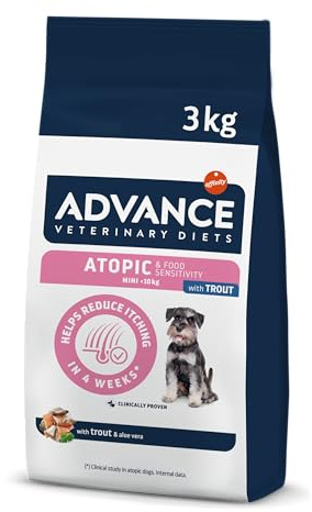 Advance Veterinary Diets Atopic, Croquettes pour Chiens Mini pour Les Chiens souffrant de Dermatite, 3kg