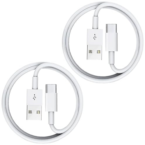 Soodyoow 2 Pezzi 2M 3A Cavo di ricarica USB-A a USB-C, Cavo di Alimentazione per Ricarica Rapida CarPlay di Tipo C, per Apple iPhone 16 15, iPad, Samsung Galaxy, Tablet, Bianco