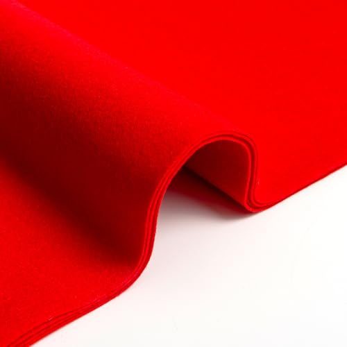 IPEA Röd blöjtyg – stor utskärning 190 x 100 cm – tillverkad i Italien – enfärgad mjuk filt för kläder, tillbehör, dekoration, skapelse, lapptäcke - tyg för sömnad