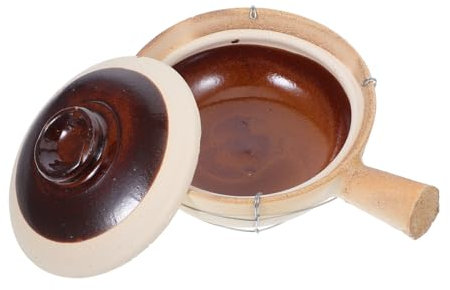 Mobestech Olla de Barro Coreano Resistente al Calor Portador de Cazuela de Arcilla E Hierro, Adecuado para Reuniones Familiares y Múltiples Métodos de Cocción