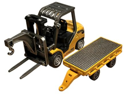 Sharplace Carrello elevatore telecomandato 1/64, Veicolo di ingegneria, Giocattolo da Costruzione RC Leggero e Robusto, Mini per Ragazzi, Collezionisti, Regalo, Auto con Pallet