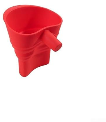 Embudo plegable, embudo plegable de silicona para harina, diseño sin obstrucciones para mezcladores, embudo de cocina para hornear ingredientes secos (rojo)