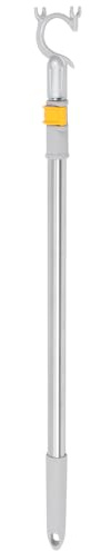 FESTFENDS Clothes Hook Pole Retractable Stainless Steel Clothes Rod 64-101Cm Alloy Head Long Reach Hook for Hanging Plants and Outdoor Use
