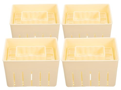 BETOOKY Pressa Liscia Beige e Tofu 4 Domestica Plastico in per Superficie Stampo per Formaggio e Tofu per Cucina
