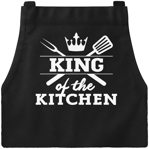 MoonWorks Grill-Schürze für Männer mit Spruch King of the kitchen Küchenschürze