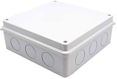 Electrical Junction Box, IP55 Weatherproof Electrical Enclosure Project Instrument Case, Reserved Hole Project Box (1Pcs - 255 x 200 x 80mm)