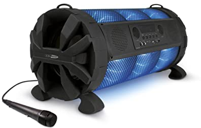 Caliber Bluetooth Lautsprecher - Drahtloser Box - Karaoke-Set mit Mikrofon - Karaoke Funktion - Trageriemen - Schwarz - 8 Stunden Akkulaufzeit