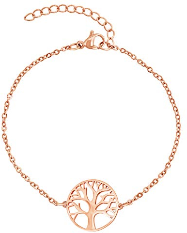 Nuoli® Lebensbaum Armband Damen Rosegold (15 + 5cm verstellbar) Baum des Lebens Armband Frauen