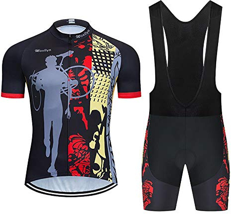 Moxilyn Cykeltröjor för män shorts för män cykelkostymer 20D gel vadderad haklapp kort