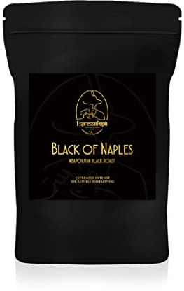 BLACK OF NAPLES Espresso Napoletano - extrem intensiver und cremig - sehr geringer Säuregehalt -100% Robusta ganze Bohnen 500g