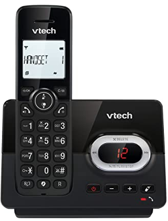 VTech CS2050 Schnurloses Telefon mit Anrufbeantworter, ECO+ Modus,Senioren Telefon Festnetz Schnurlos Festnetztelefon,Anrufsperre, Freisprechfunktion, große Tasten, 1-Zeilen Display, Schwarz