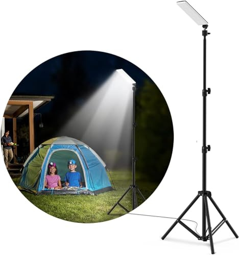 Camping Light, Telescoping Lantern Light, Work Lights with Stand for Garage Mechanics Workshop Outdoor,Adjustable Metal Telescoping Tripod 6Ft