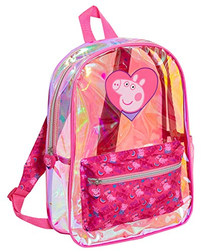 Peppa Wutz Rucksack Mädchen Schwimmtasche Klar abwischbar Kindergartenrucksack Kinder Transparente Schwimmstrandtasche