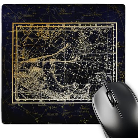 3dRose Retro Star Map. Constellation of Pegasus. Yellow, White Colors - Mouse Pads (mp-372490-1)