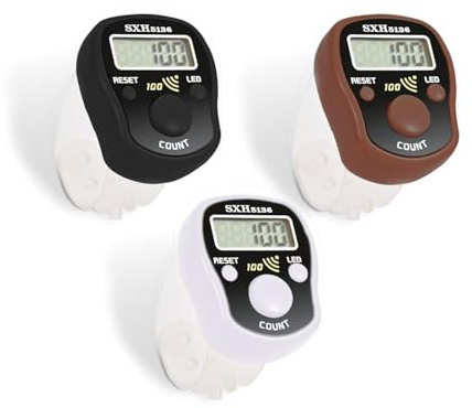 Finger Counter Click Manual Digital clicker, 3pack Stitch Tally Knitting Counters Led Resettable Digits Pitch Electronic LCD Display finger Number Counter Finger Hand Tally Counter Counting Clicker