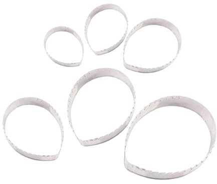 IMIKEYA Rose Leaves Fondant Cake Cutting Dies 6pcs Stainless Steel Biscuit Cutter Set Petals Shaped Sugar Molds for Home Baking Cake Decorating Tools