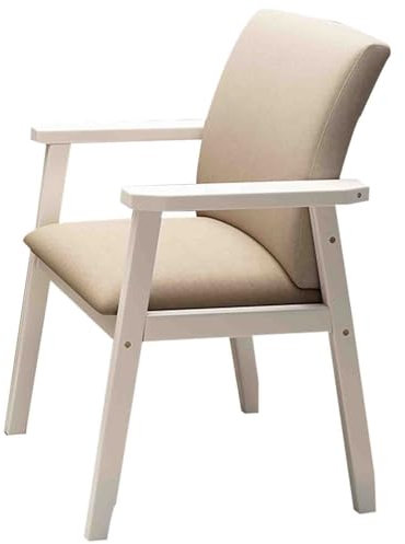 Ergonomischer Sessel aus Massivholz Kindersessel modern einfacher Bürostuhl Freizeitstuhl robust und langlebig Sitzkomfort Sicherheit und Umweltschutz starker Halt (Color : Weiß, S : 46 * 54 * 87cm)