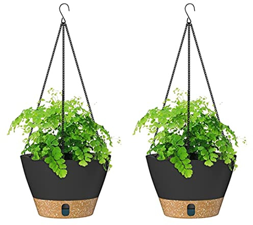 XJKLBYQ Planteurs Suspendus, 2pcs Auto-arrosage des Pots Suspendus, paniers Suspendus extérieurs intérieurs, Pot de Fleurs Suspendu en Plastique pour décoration de Jardin à la Maison