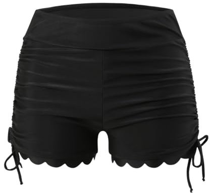 CADTARBAB Pantaloncini da Bagno Donna Elastico Vita Alta Donna Pantaloni da Nuoto Estate Protezione UV Pantaloncini da Spiaggia Sportivo Costumi da Bagno con Fodera (L)