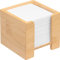 Zettelbox Bambus, nachhaltiger Zettelkasten Holz, Notizzettel Halter, 900 Blatt holzfreies Papier 70g/qm, H x B x T: 11,5 x 11,5 x 10,7 cm, natur, Sparsets von 1 bis 5 Stück erhältlich (1)