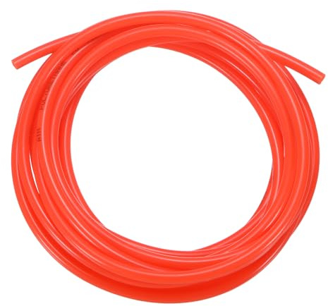 sourcing map Tuyau pneumatique en polyuréthane pour compresseur d'air, transfert de fluide, 6 mm de diamètre extérieur x 4 mm de diamètre intérieur, 5 m, rouge
