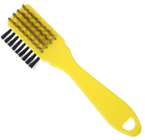 TINEASUR Suede Shoe Cleaning Brush with Yellow Handle Three-sided Nubuck and Suede Cleaning Scrub Brush