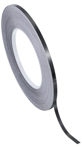 PATIKIL Cinta Película Poliéster Metalizada 5mm x 50 Metros, Cinta Decorativa Metálica Negra Brillante Cinta Adhesiva Espejo Para Detalles Pared Acento Artes Gráficas Recortes