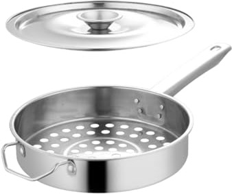 Holibanna Passoire à Mailles En Acier Inoxydable 1,2 Cm Grand Trou Manche Unique Grand Modèle Ustensile La Cuisine Professionnelle Cuisson Friture Poisson Ménager