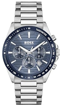 HUGO BOSS HERR BLÅ DIAL ARMBAND I rostfritt stål - 1514240, BLÅ
