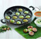 Garden Of Arts Non-Stick Aluminium Appam Pan, Paniyarakkal Paniyaram Appam Pan Pan Cake Maker Ponganal Maker Paddu Tawa 12 Cavity, with Stainless Steel Lid and Double Handles (Black)