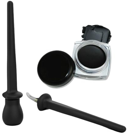 1 Set Silicone Eyeliner Tool Kit with Black Cream,Eyeliner Guide Tools,Reusable Eye Liner Kit with Black Gel,Waterproof, Quick Dry, Easy No-Skip Application, Perfect for Beginners