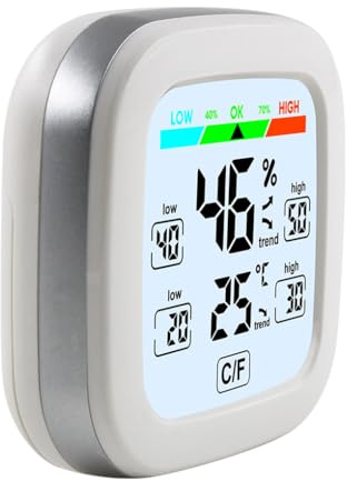 KIXZSAZ Termometro Elettronico Igrometro da Comodino Interno a Batteria Misuratore di Umidità di Temperatura Accurato Soggiorno