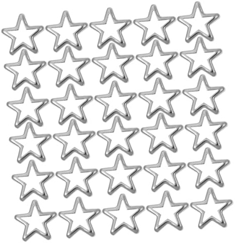 WRITWAA 50 Stück Fünfzackige Sternnieten Silber DIY Kleidung Nieten für Lederjacken Taschen Gürtel Schmuckverzierung Mode Bastelzubehör