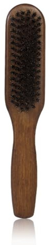 Brosse à Barbe en Poils de Sanglier, manche en bois pour barbe et moustache, Brosse Démêlante, Lissante et Antistatique, pour l'utilisation d' huile, de cire de barbe, Soin et Entretien de la Barbe