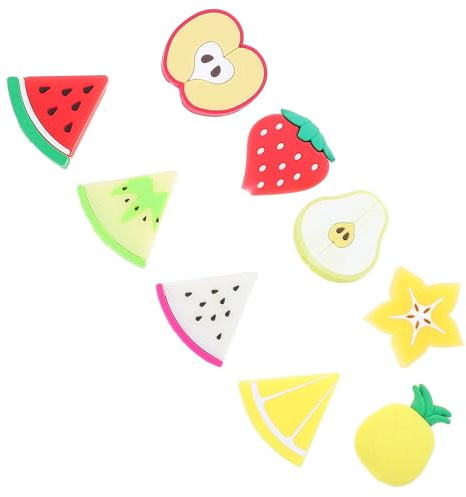 JEWEDECO 9Pcs Fruit Shaped Cable Protective Covers PVC Data Line Sleeve Compatible with Iphone Charging Cord Protector Anti-fray Organizer for Travel and Daily Use