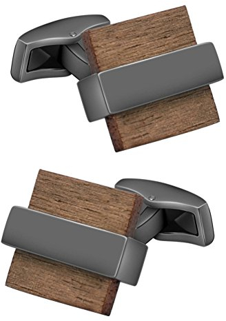 Mr.Van Herren-Manschettenknöpfe aus natürlichem Holz, handgefertigt, quadratisch, für Valentinstag, Festival, Geburtstag, Jahrestag, Abschluss, Geschenk für Männer, Kupfer + Holz