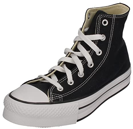 Converse Chuck Taylor All Star Eva lyft canvas plattform sneaker, Svart vit, 10.5 UK