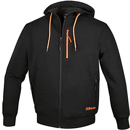 BETA 7665N XL - Felpa zip lunga, con cappuccio