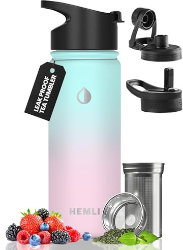 18 oz Insulated Tea Tumbler Bottle with Infuser, Travel Mug