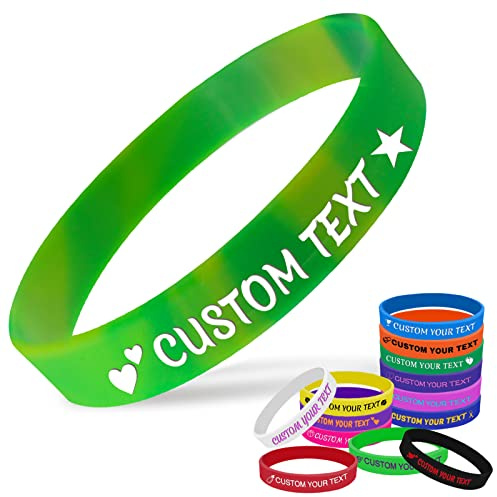 Aolun Braccialetti in Silicone Personalizzati Braccialetti in Gomma con Incisione Personalizzata Braccialetti Personalizzati con Testo per Eventi, Regali, sensibilizzazione, Feste