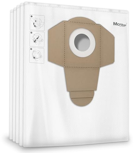 McFilter | 20 bolsas para aspiradoras 30l | compatible para TODAS las aspiradoras Einhell de 30 litros | bolsa de recogida de suciedad adecuada como 2351170 |blosa tipo - Type DSM 39