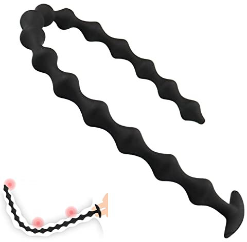 BDSMYOU Plug Anal avec 15 Perles Anales Boule,58 cm Extra Long Buttplug Prostate Perle Anale Jouets,Anus Masturbateur Sex Toys pour Couples Extrême Sexe (A)