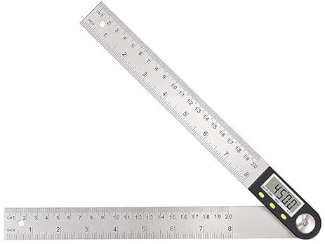 PAKLIF Präzisions-Gehrungslehre 300 mm 12 Zoll digitaler Winkelmesser Winkellineal 200 mm 8 Zoll Winkelsucher Messgerät Kunststoff/Edelstahl 360 Goniometer Neigungsmesser (Color : 200mm, Size : Type)