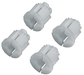 DEKAROX 4 x Rastbuchsen Set für Knebel-Innenoberteile 1/2 und 3/8 mit Vielzahn Achse in Zweigriff-Armaturen Wasserhahn